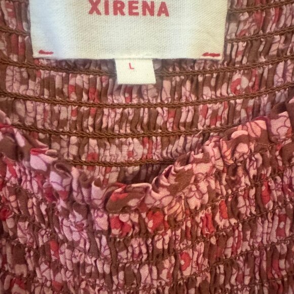 Xirena Lorraine Floral Cotton & Silk Midi Sundress – Amber Flora, Size L - Picture 4 of 5